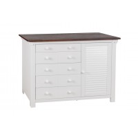 Cômoda Marine Teca 5 Gavetas com Porta